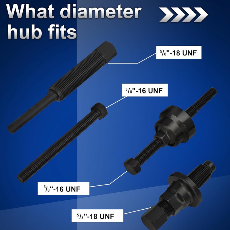 limontek Power Steering Pulley Puller Installer Tool Set, Power Steering Pump Pulley Removal Tool Compatible with Ford, GM, VW and Chrysler Vehicles - Image 4